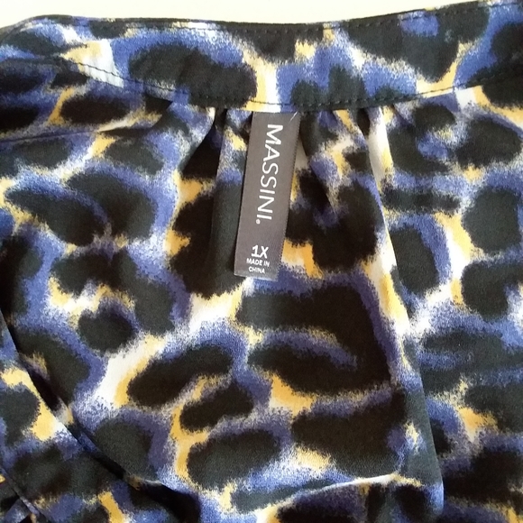☆☆SOLD☆☆ Massini Plus Size Blue Animal Print Dress - Picture 5 of 6